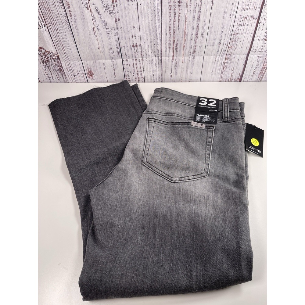 JOE'S JEANS Mid Rise Crop Boot Cut Jeans in Gray Sz 32